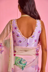 Nadia Lilac Satin Silk Blouse